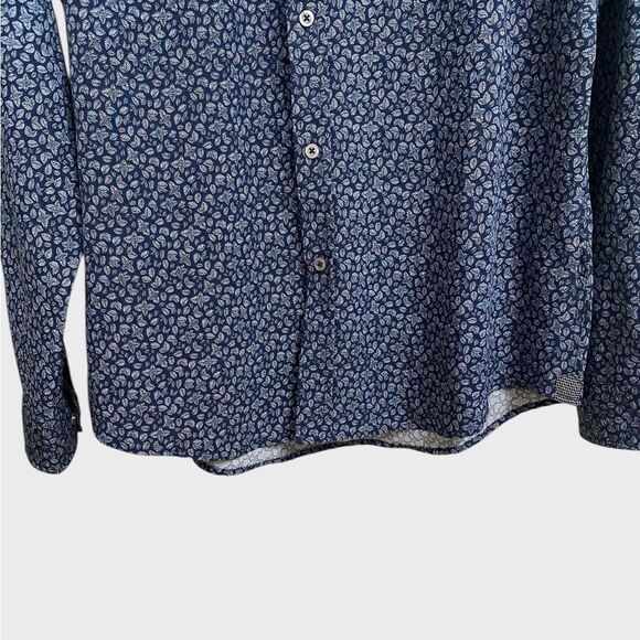 NWT Heritage by Report Collection Floral Printed Button-Down Shirt Men's XL Blue - Picture 7 of 15